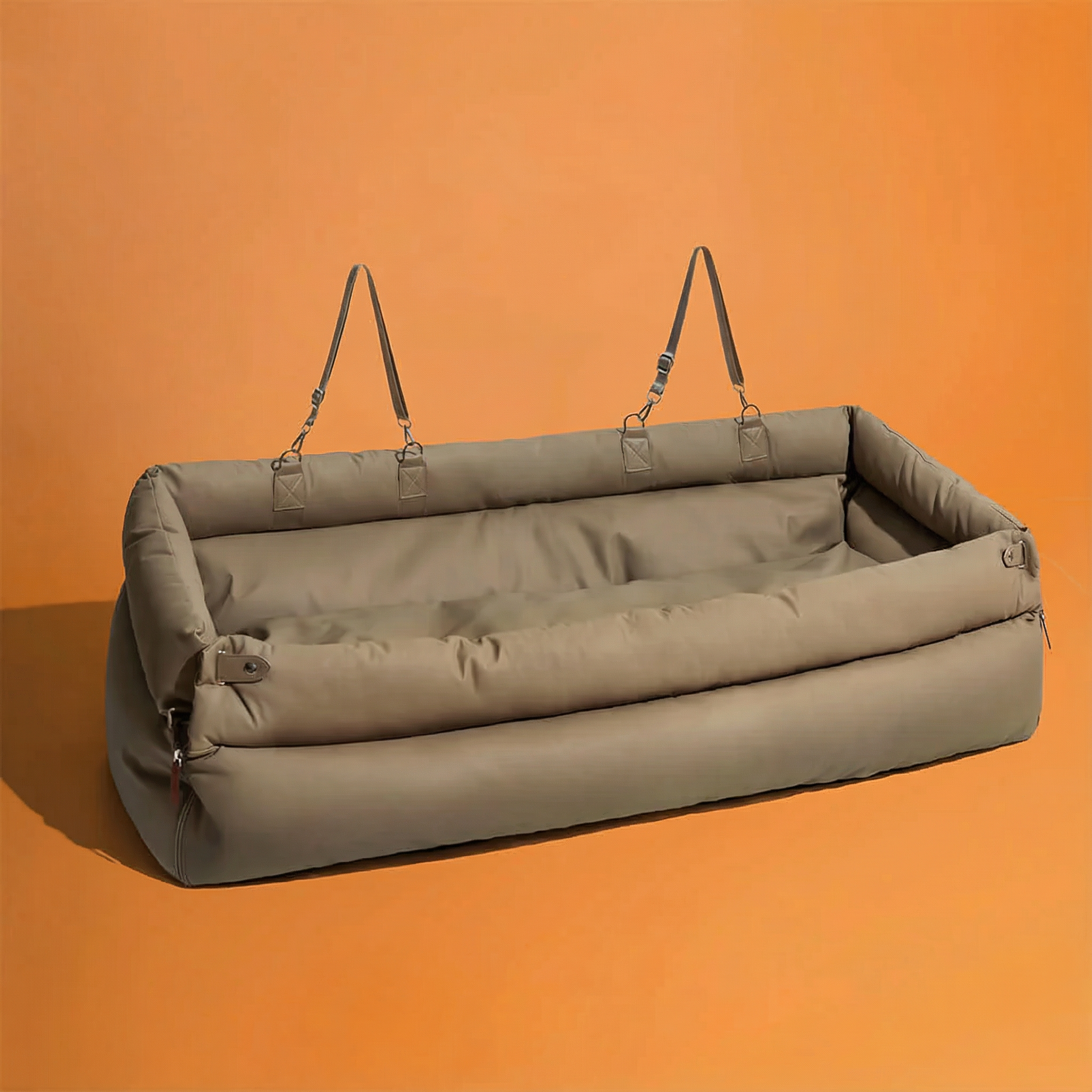 Dog Car Seat Dog Booster Bed Faux Leather Waterproof Non Slip Travel